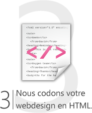 Etape 3: Nous intégrons votre webdesign.